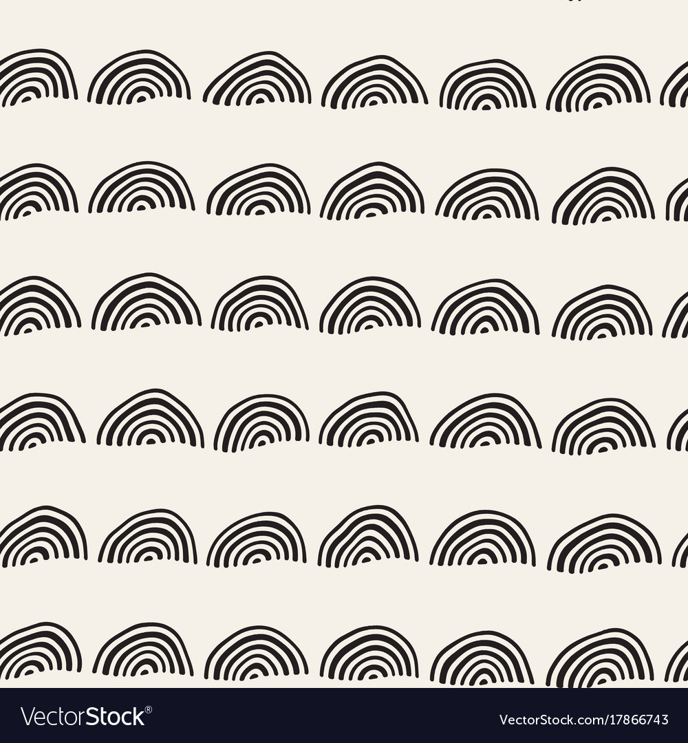 Monochrome minimalistic seamless pattern with arcs