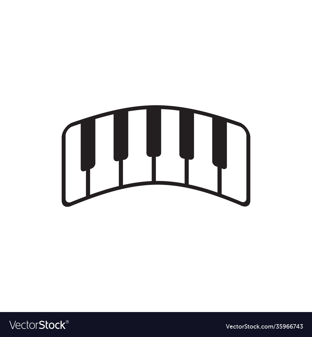 Piano keyboard logo design template Royalty Free Vector