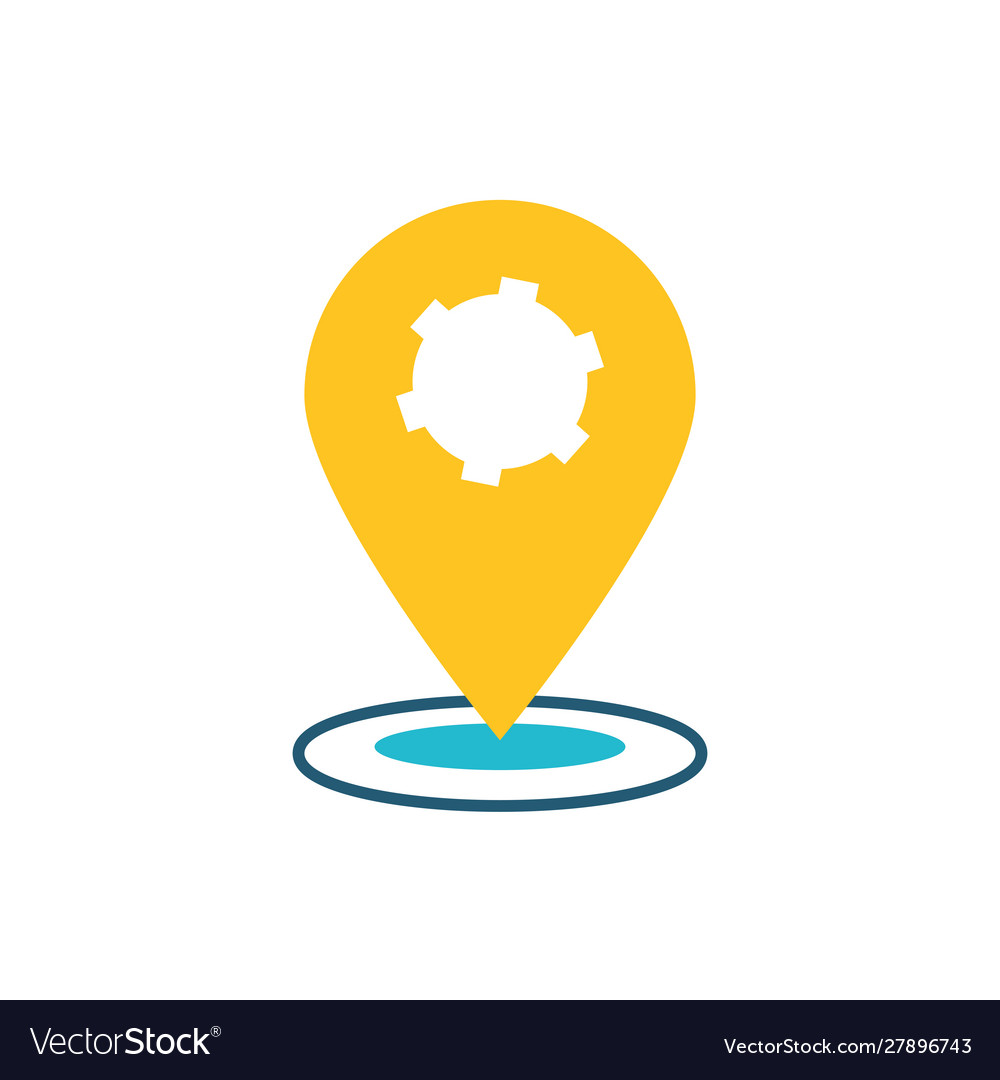 Pin pointer location isolated icon