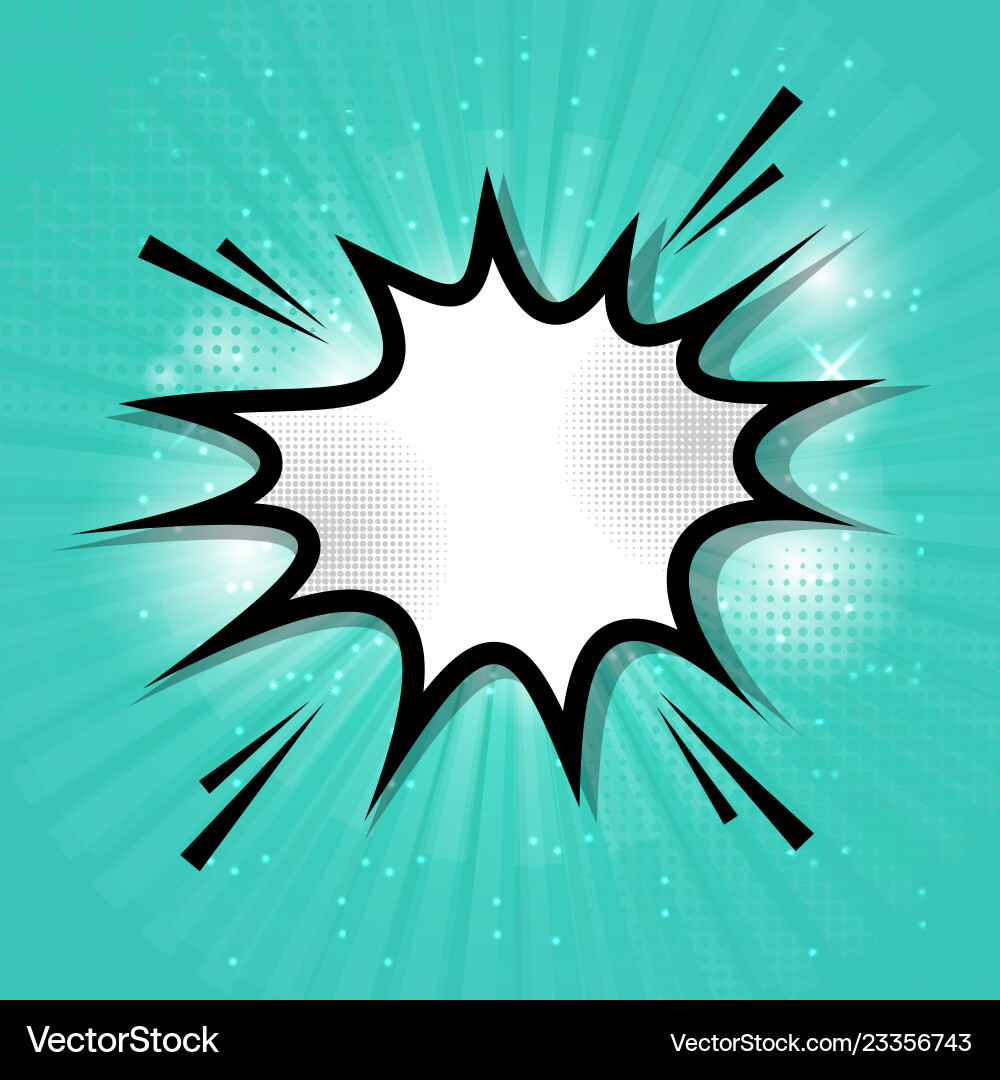 Retro comic empty speech bubbles on green Vector Image