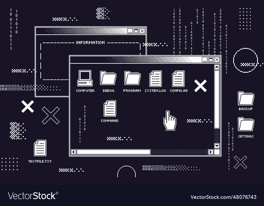 Retro Computer Glitch Interface