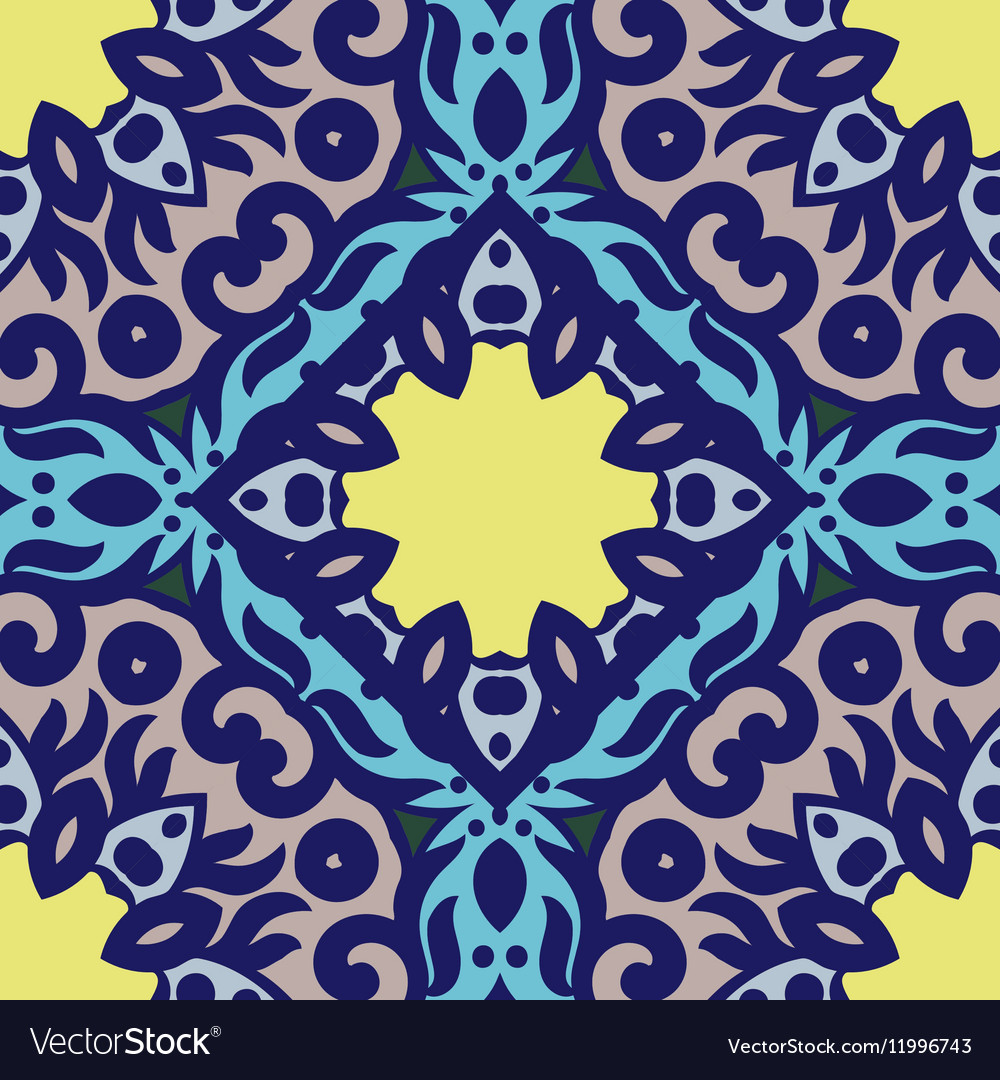 Seamless pattern with bright ornament tile Vector Image