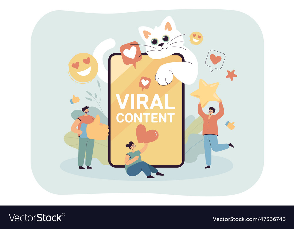 Tiny characters in front of smartphone digital
