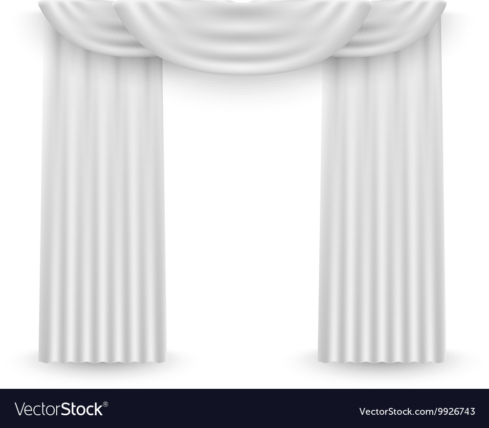 White curtains on a white background Royalty Free Vector
