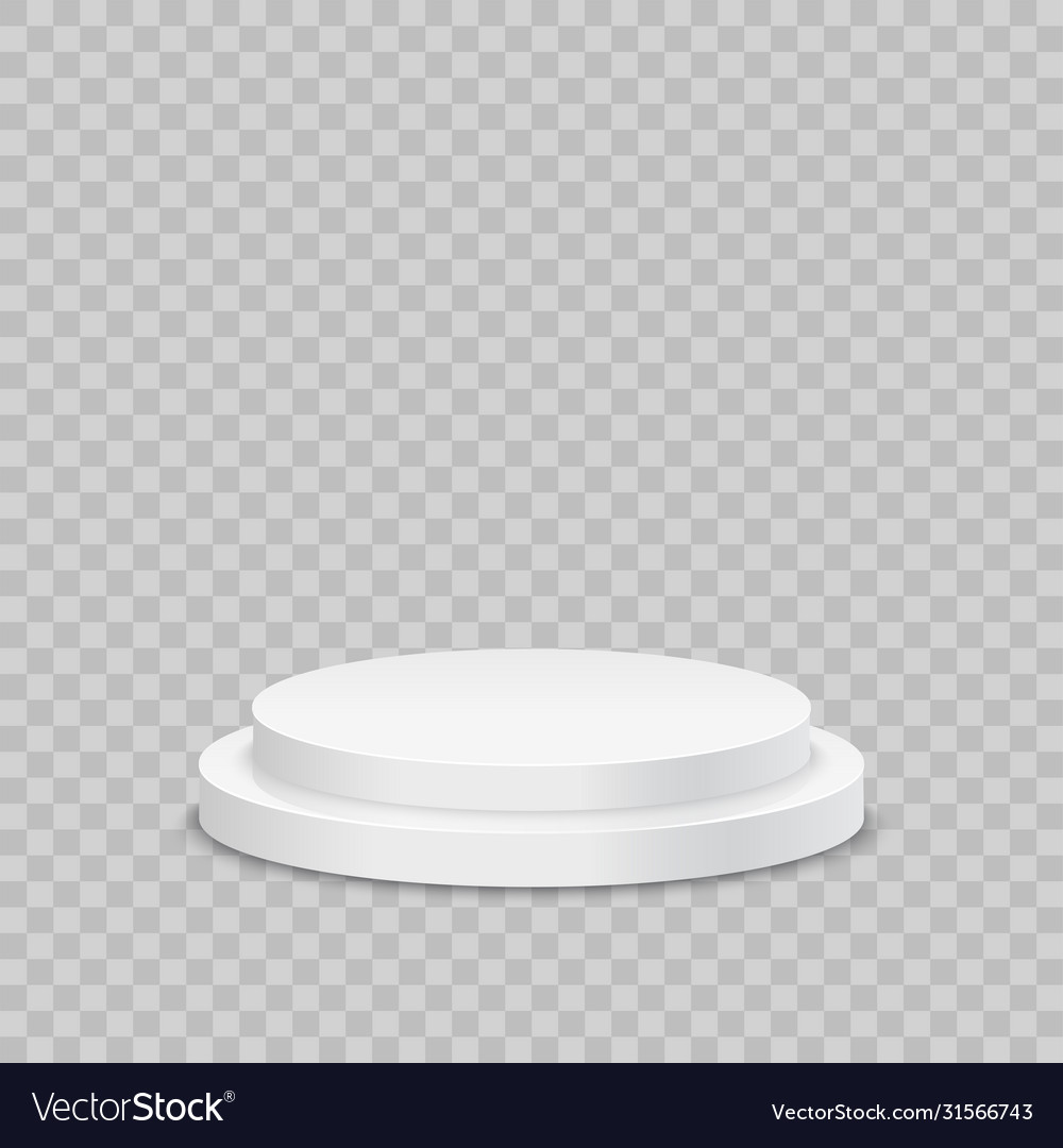 White podium round 3d empty with steps vector image White podium round 3d empty with steps