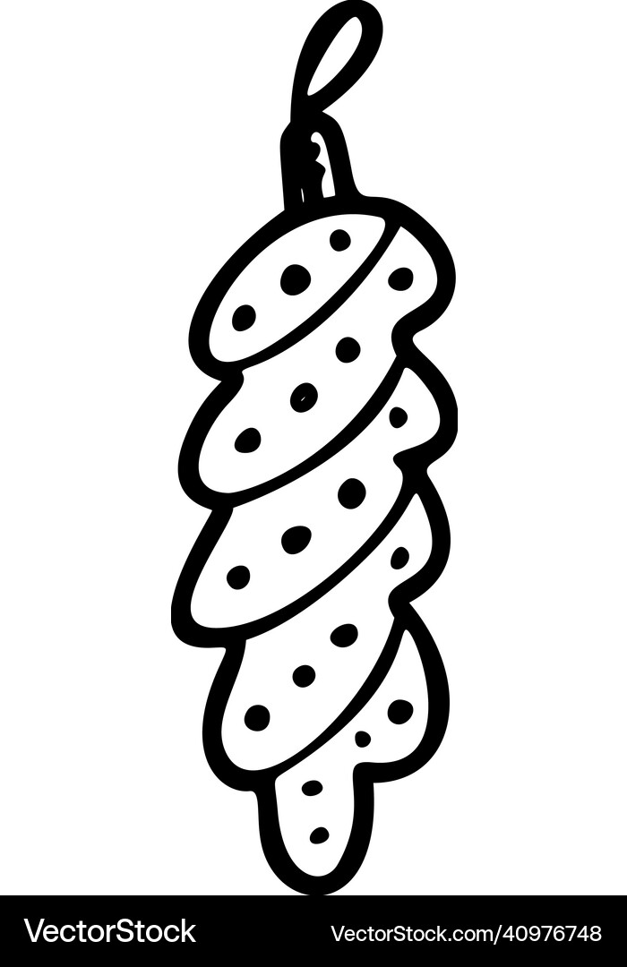 Christmas toy outline hand drawn logo element Vector Image