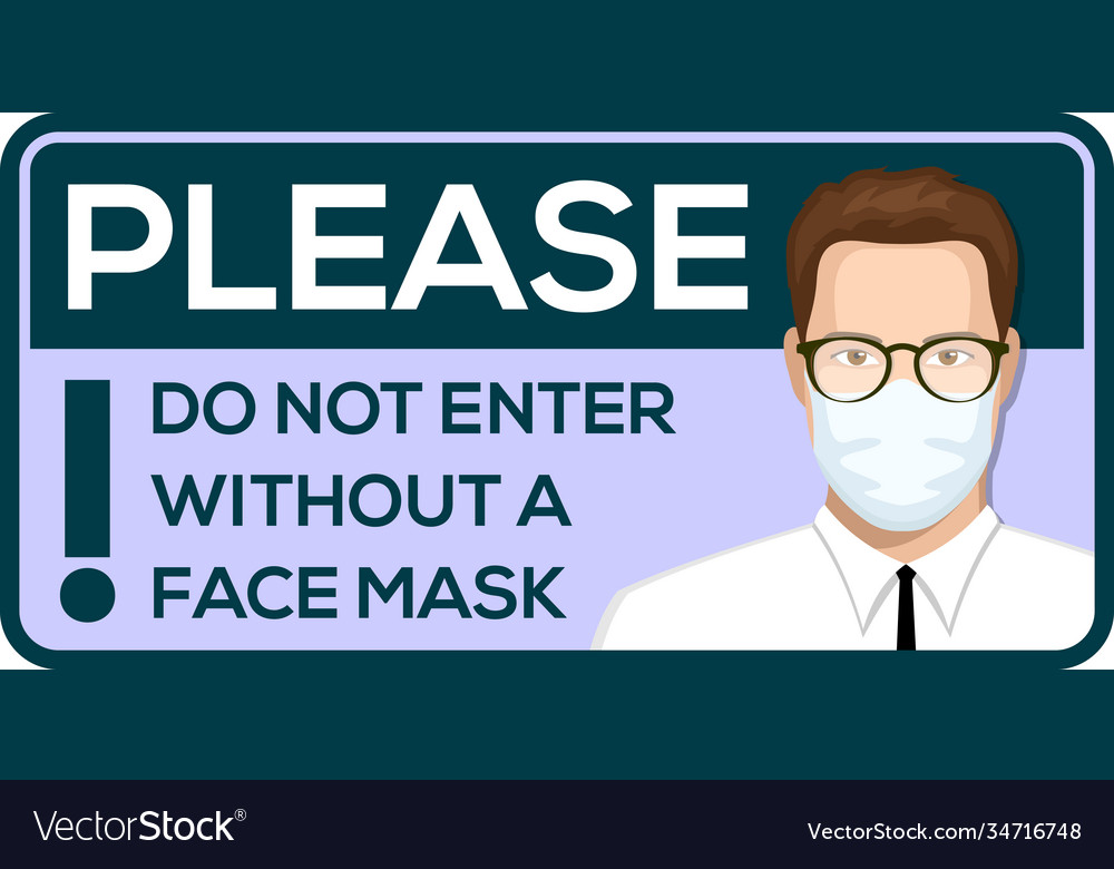 Do not enter without a face mask instruction icon