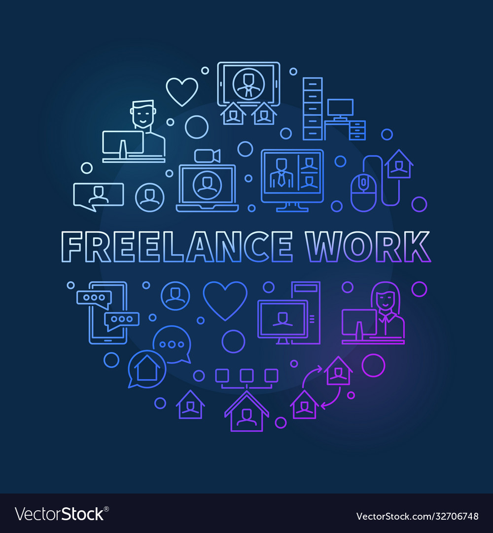 Freelance work round colored linear