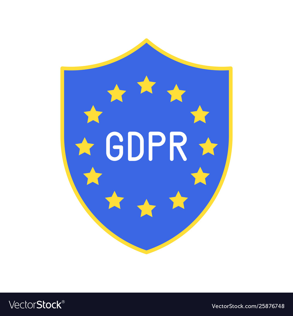 Gdpr General Data Protection Regulation Icon Flat Vector Image