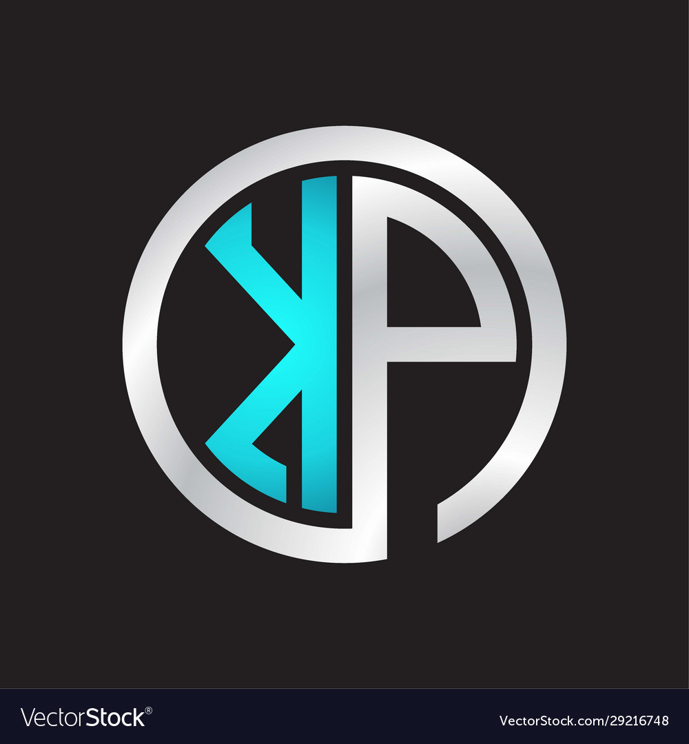 Kp initial logo linked circle monogram