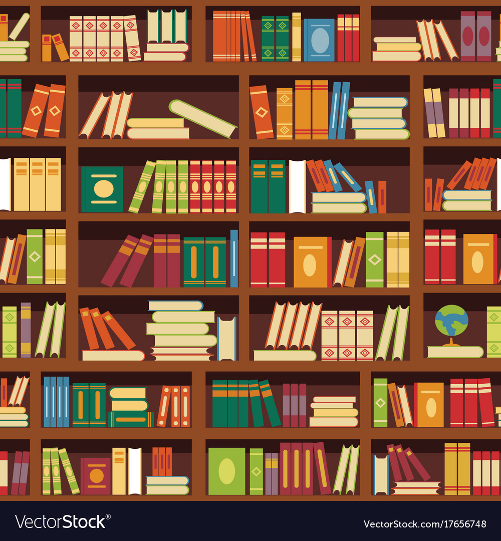 Download Library book shelf seamless pattern of Royalty Free Vector