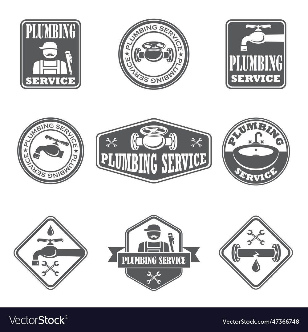 Plumbing service badges