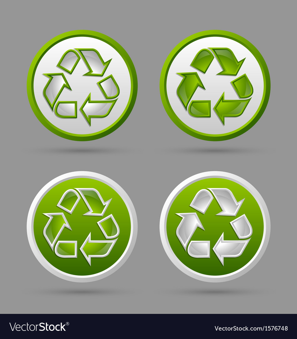 Recycle symbol badges Royalty Free Vector Image