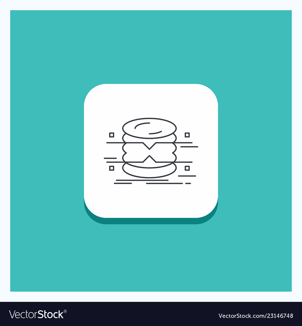 Round button for database data architecture vector image Round button for database data architecture