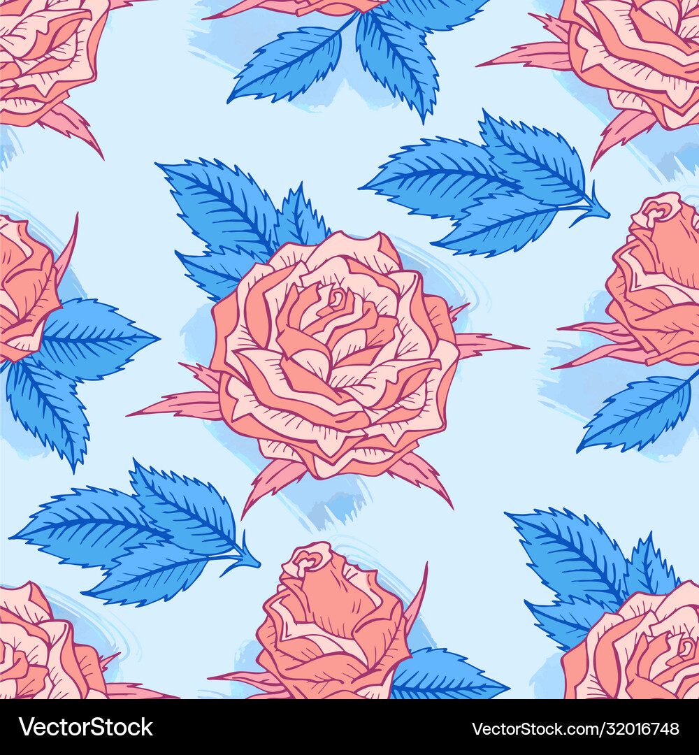 Seamless pattern with roses Royalty Free Vector Image
