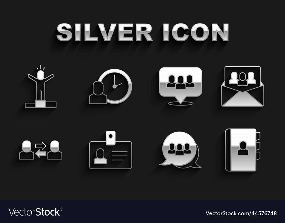 Set identification badge project team base vector image Set identification badge project team base