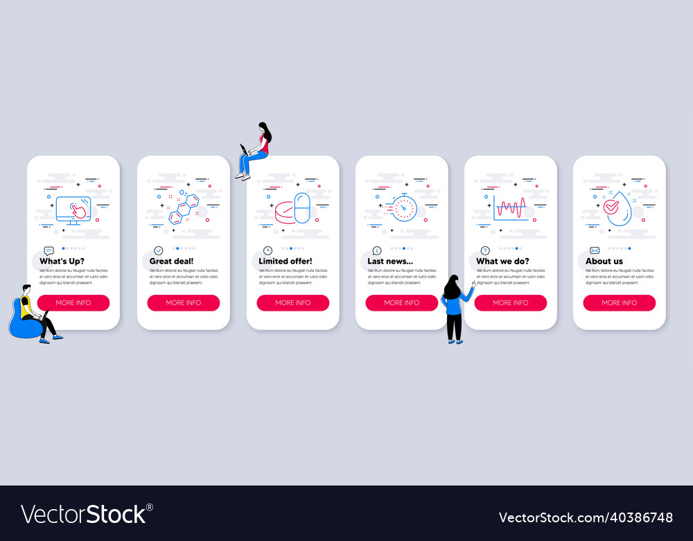 Set of science icons such as touch screen vector image Set of science icons such as touch screen