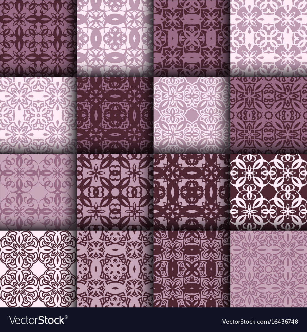 Set of seamless ornamental pattern