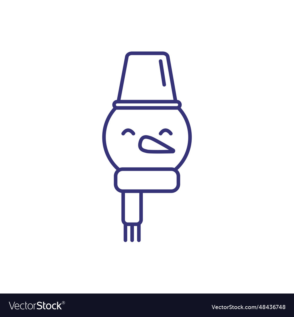 Snowman in hat and scarf line icon