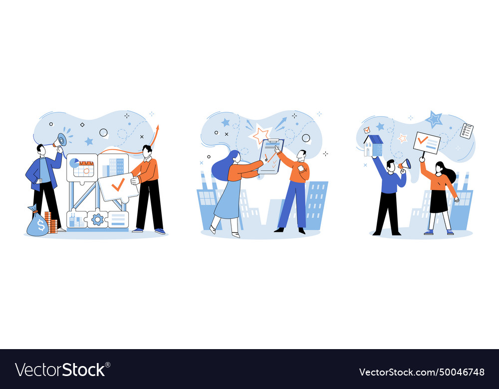 Successful business effective management Vector Image