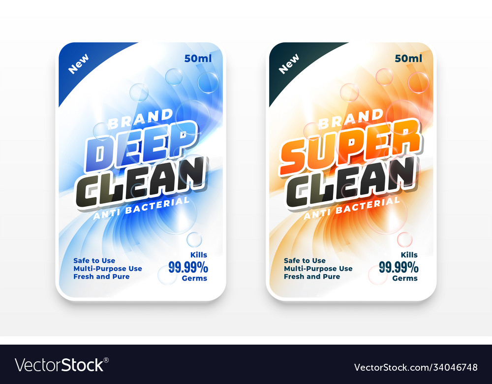 Super cleaner and disinfectant labels set two