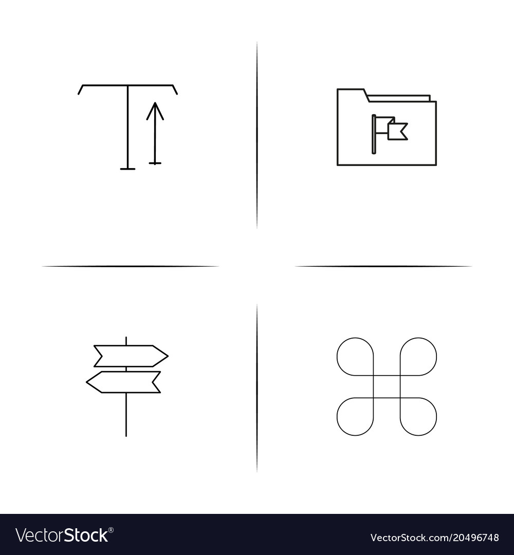 Web and text simple linear icons set outlined