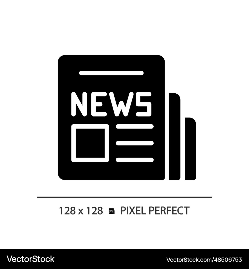 2d glyph style newspaper solid icon Royalty Free Vector