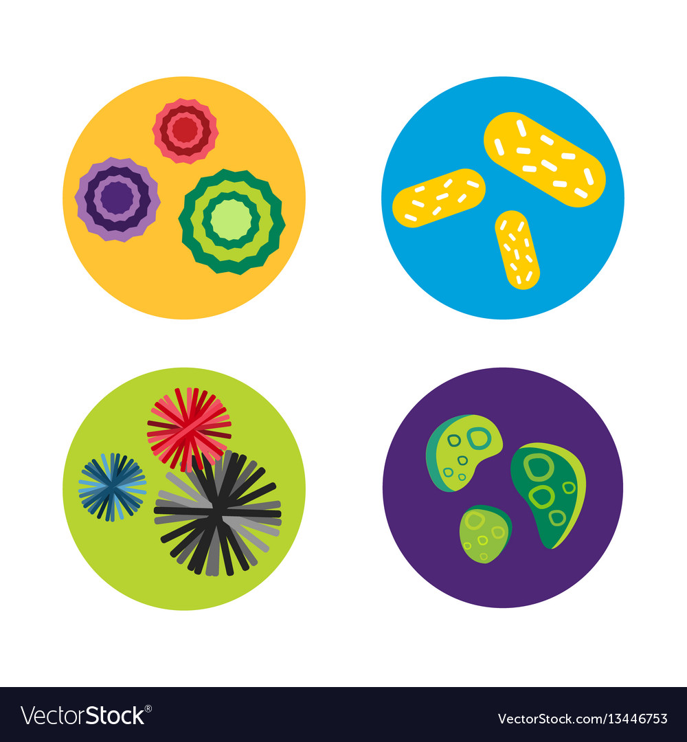 Bacteria virus microscopic isolated microbes icon