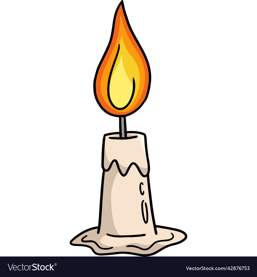 Candle Halloween Cartoon Colored Clipart Vector Image