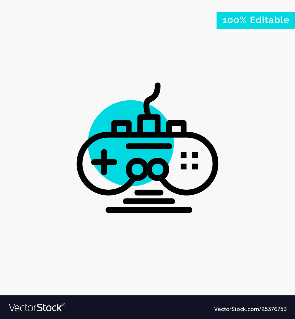 Controller game gamepad turquoise vector image Controller game gamepad turquoise