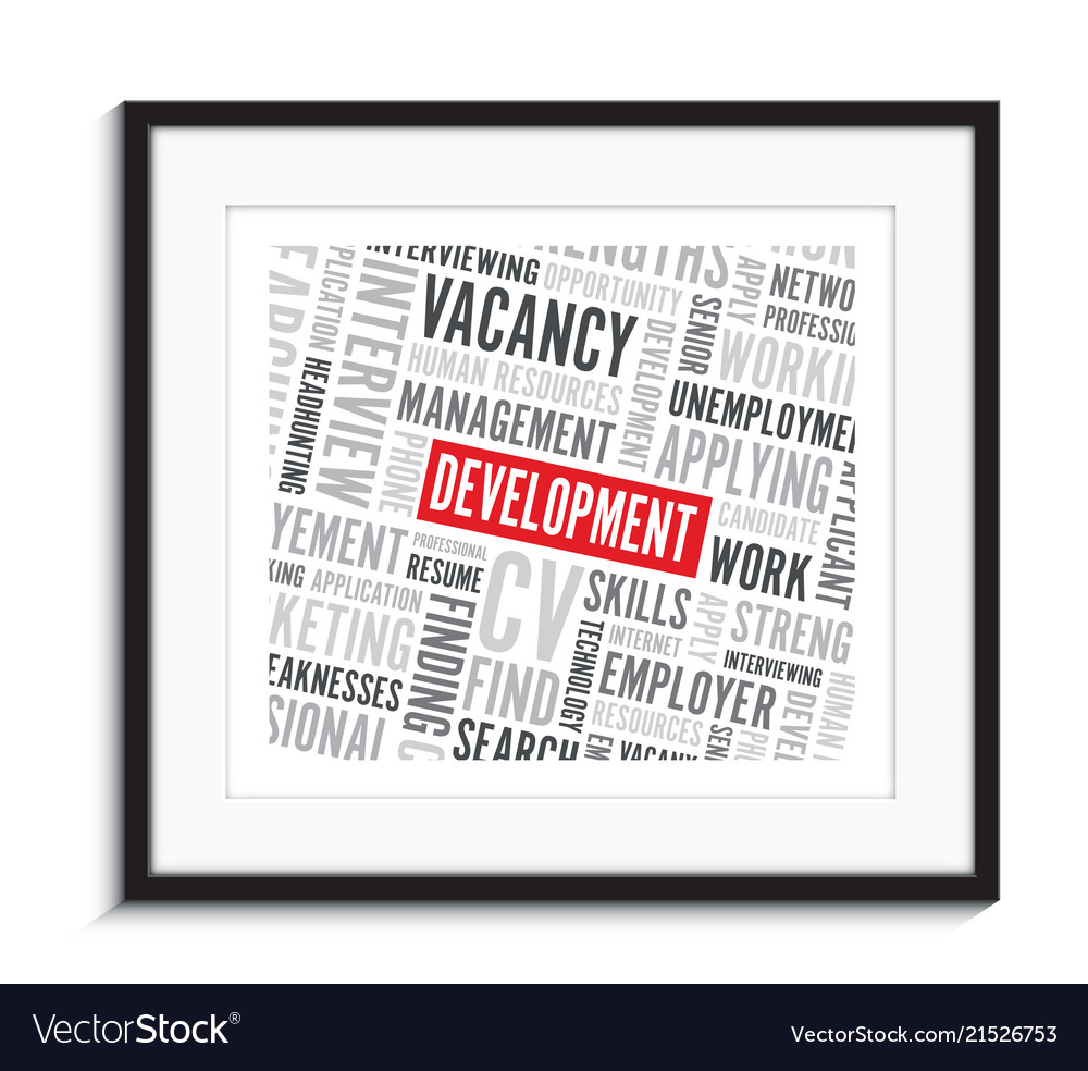 Development word background picture frame vector image Development word background picture frame