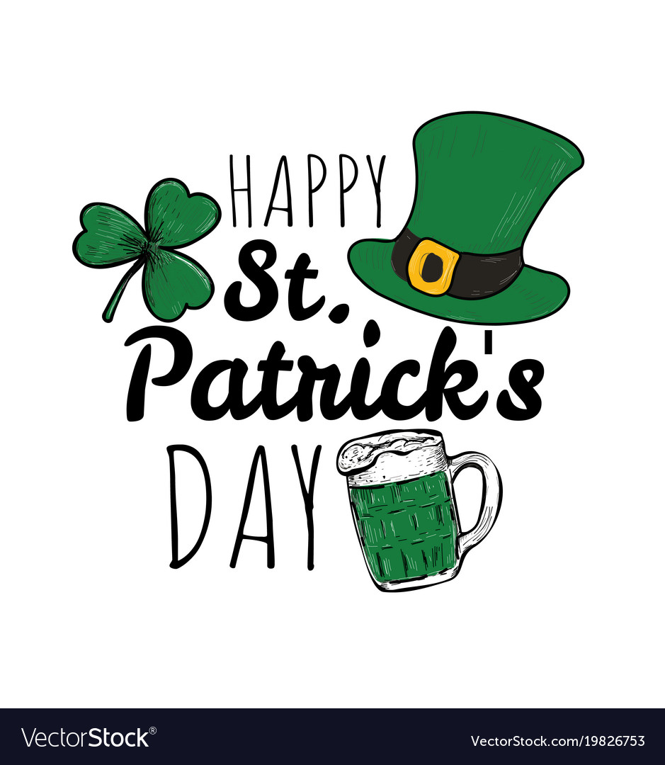 Happy saint patricks day logotype