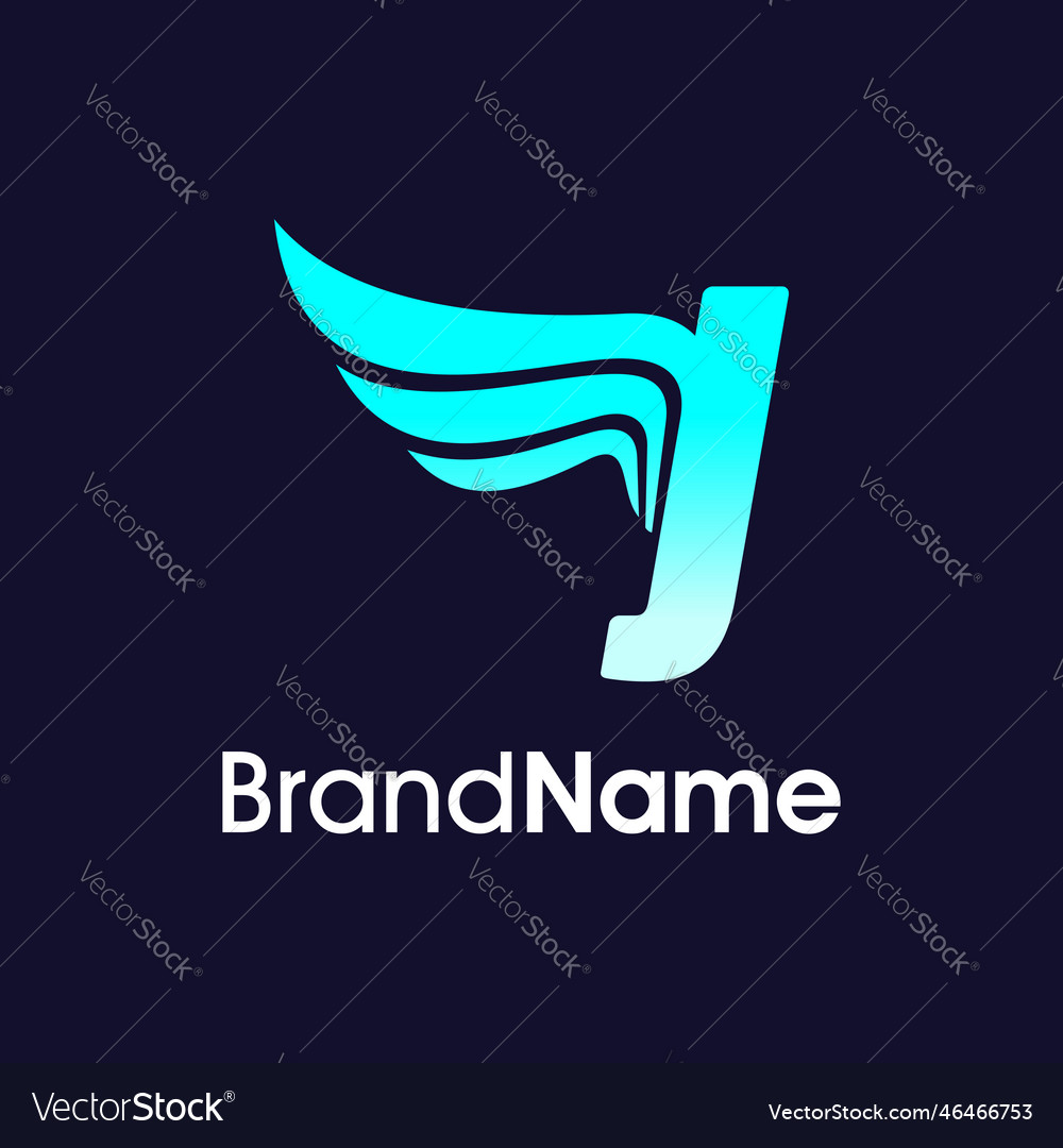 Initial j wing logo Royalty Free Vector Image VectorStock