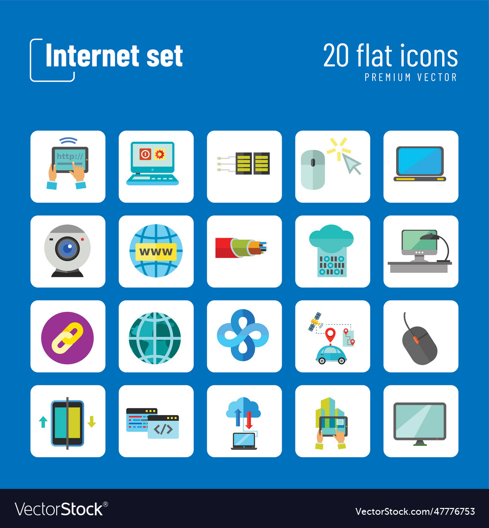 Internet icon set Royalty Free Vector Image - VectorStock