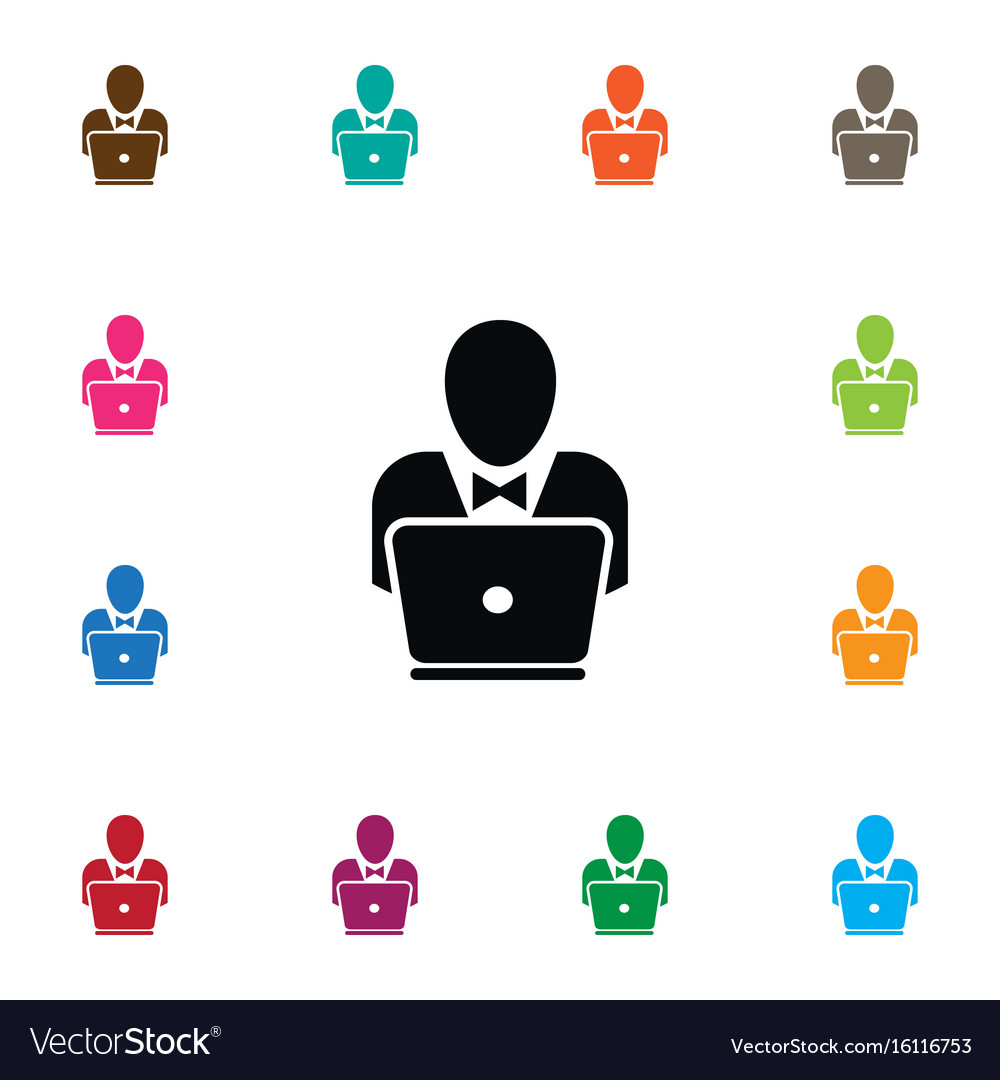 Isolated hacker icon notebook element can