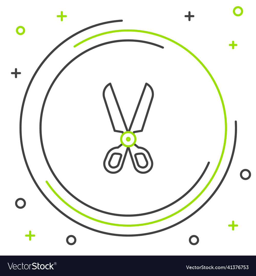 Line scissors icon isolated on white background Vector Image Line scissors icon isolated on white background