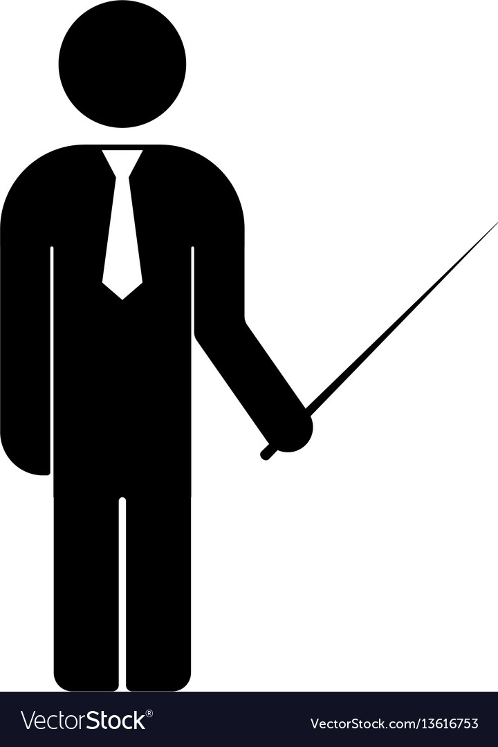 Man standing with a pointer vector image Man standing with a pointer