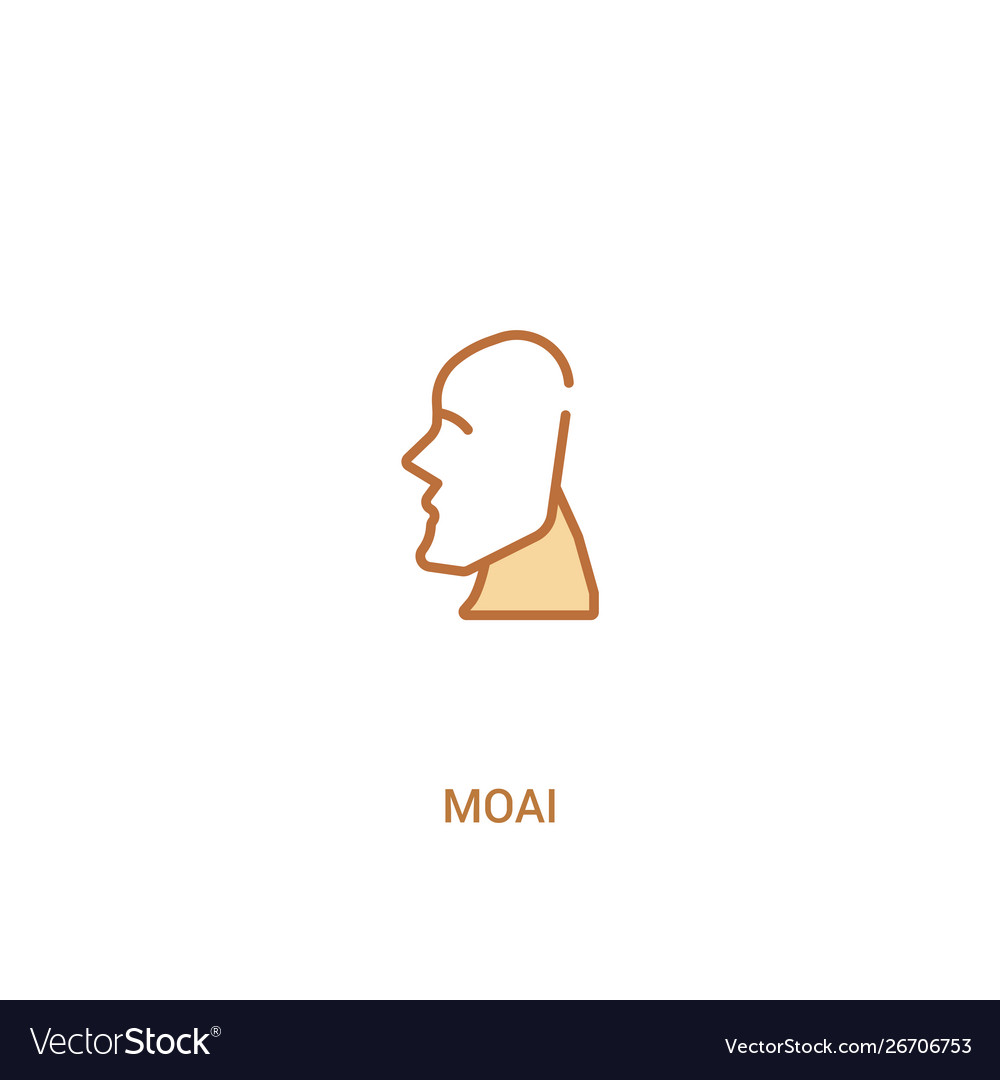 Moai concept 2 colored icon simple line element vector image Moai concept 2 colored icon simple line element