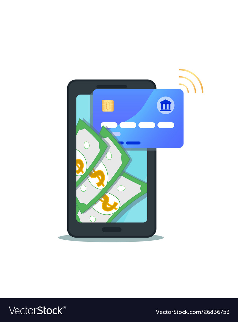 Mobile wallet concept internet banking flat Vector Image