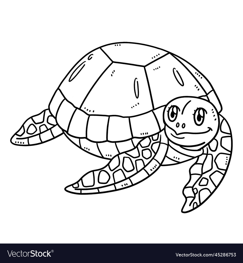 Mother turtle isolated coloring page for kids Vector Image