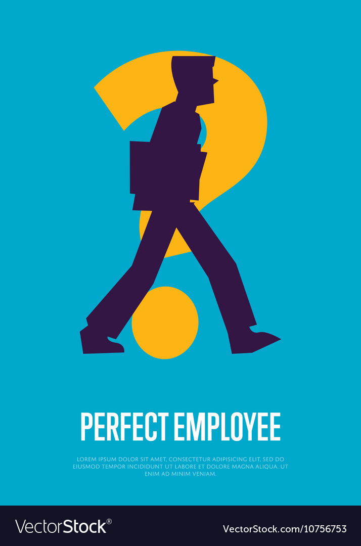 Perfect Employee Banner With Man Silhouette Vector Image