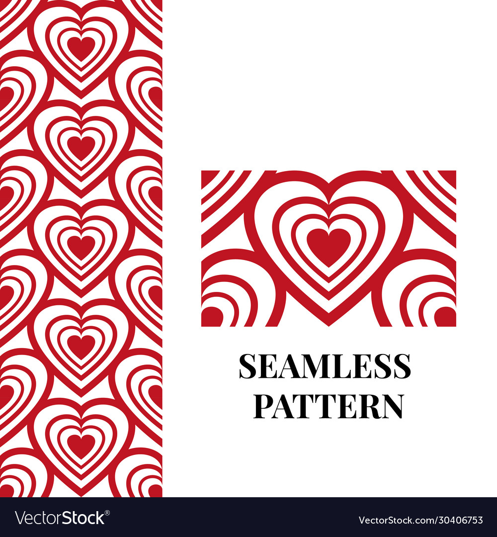 Red heart icon seamless border frame template