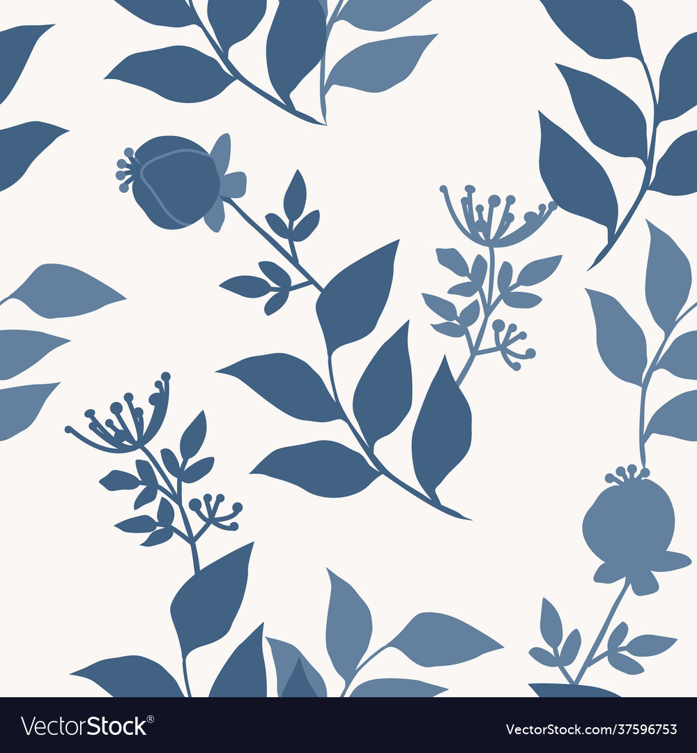 Seamless pattern abstract botanical elements Vector Image Seamless pattern abstract botanical elements