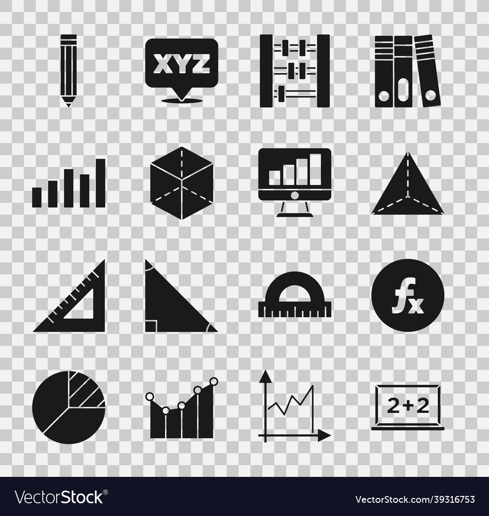 Set chalkboard function mathematical symbol vector image Set chalkboard function mathematical symbol