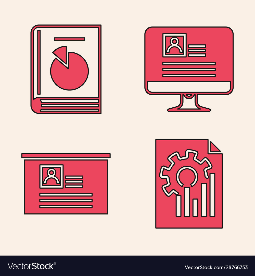 Set document with graph chart user manual vector image Set document with graph chart user manual