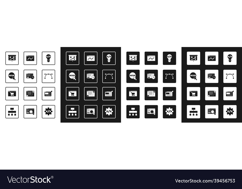 Set front end development website statistic ui vector image Set front end development website statistic ui