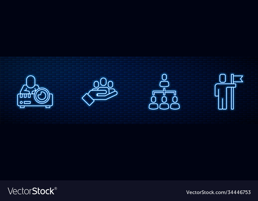 Set line hierarchy organogram chart media vector image Set line hierarchy organogram chart media