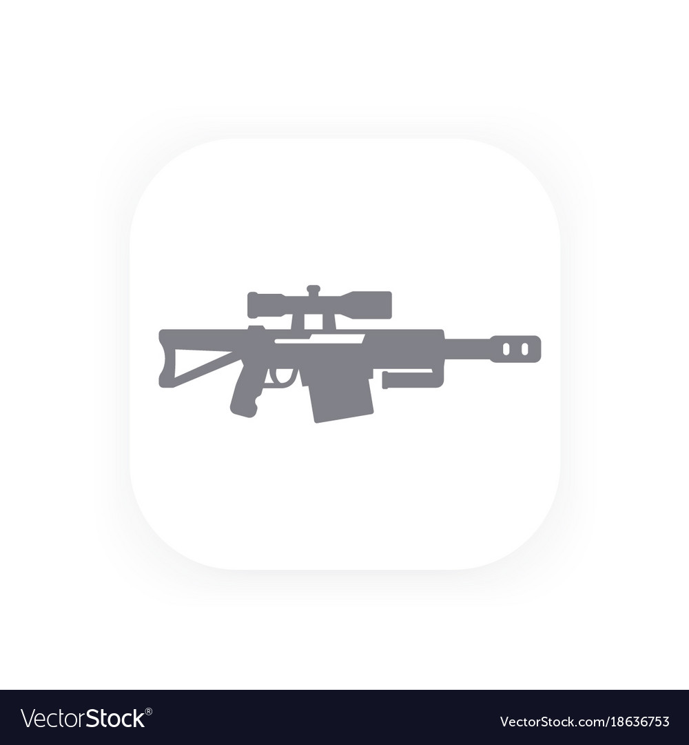 Sniper rifle icon, vector symbol on blue • wall stickers round