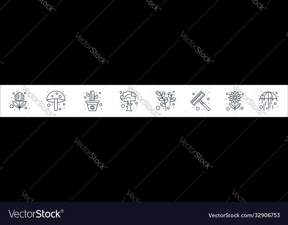 Spring line icons linear set quality