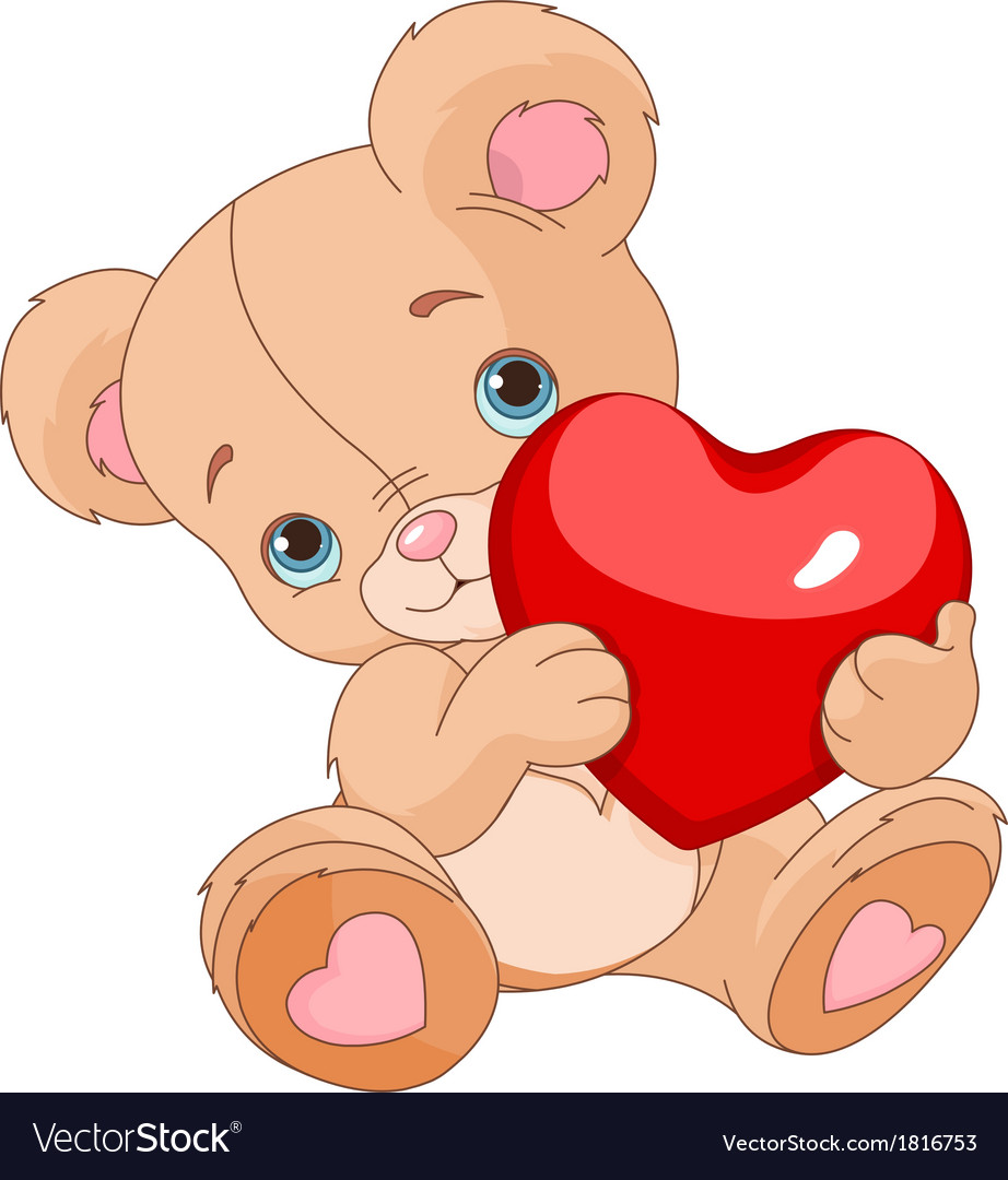 cartoon valentine bear